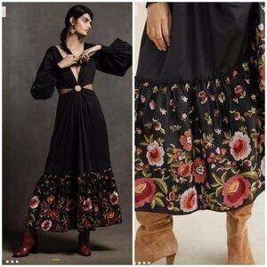 Anthropologie Karolina cut out maxi dress